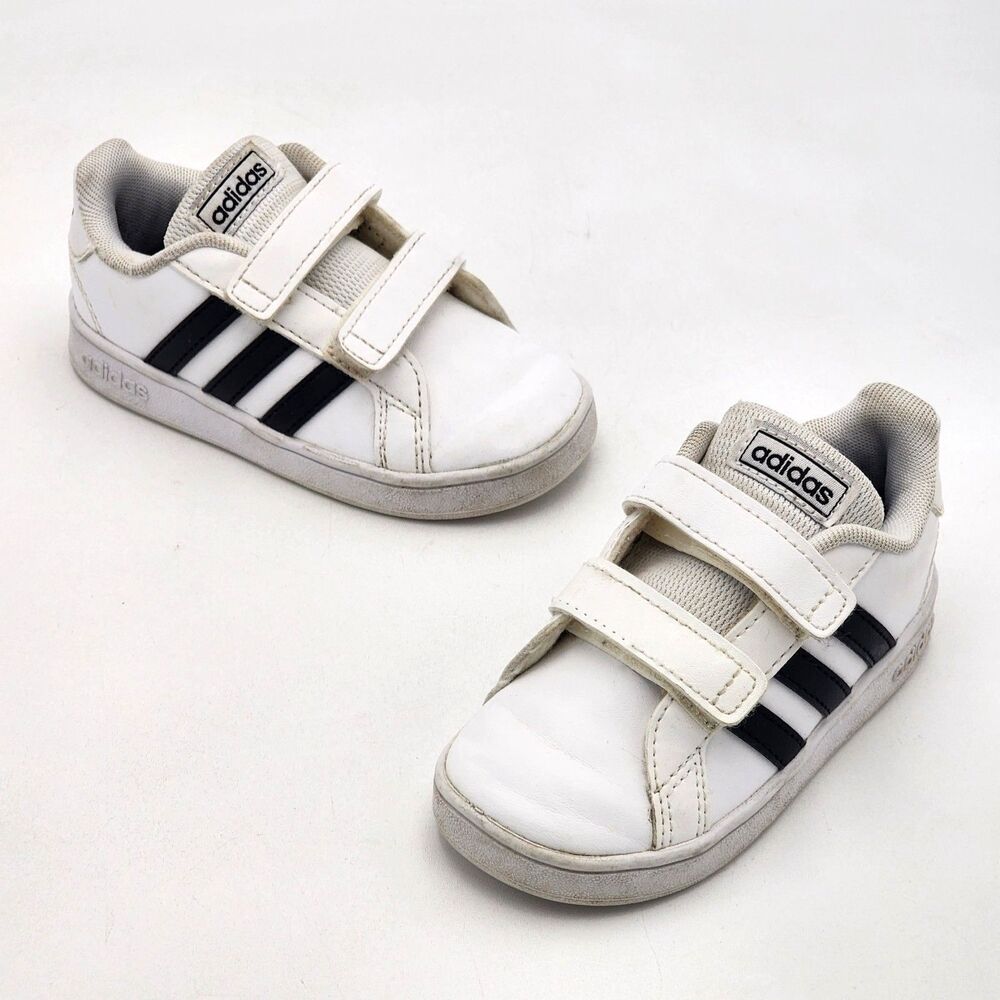 Adidas Kids Grand Court 3.0 Sneakers Shoes Cloud White Black Toddler's Size 7K